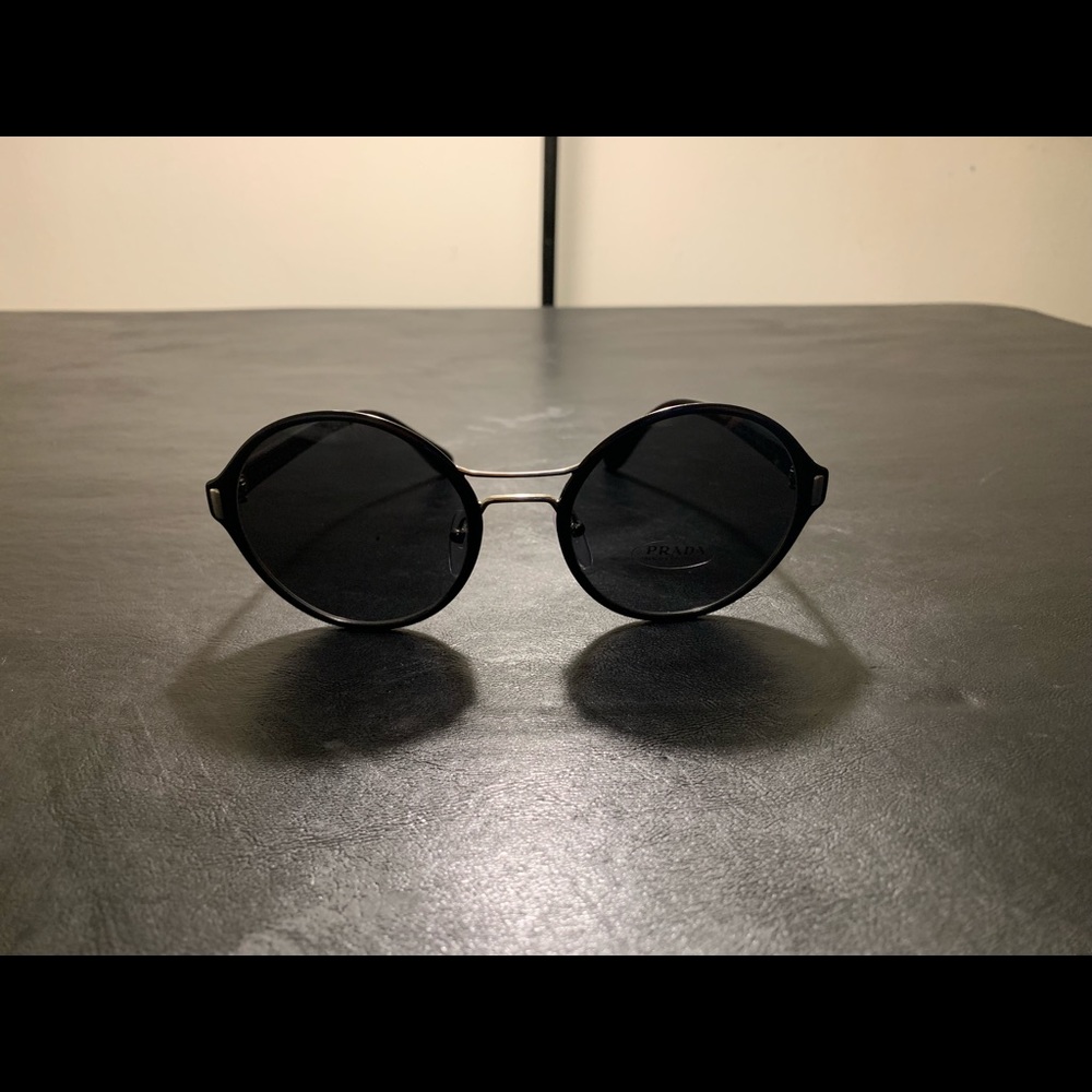 Prada Black / Silver circle Sunglasses